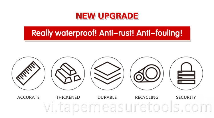 Nhà máy sản xuất trực tiếp thước cuộn thép tráng bạc, thước dây 3m / 5m, công cụ đo lường chất lượng cao